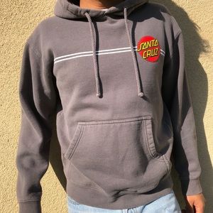 Original Santa Cruz Grey Hoodie Pullover Size M